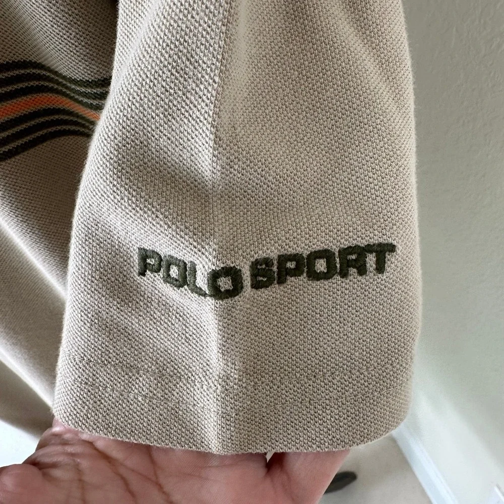 VTG‎ 90s Polo Sport Explorers Travelers Stripe Polo Shirt Mens XXL Peru Gorpcore